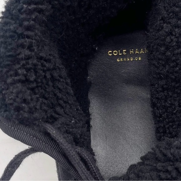 Cole Haan Raven Shearling Lined Black Suede Lace Up High Top Sneaker or Boot - Picture 10 of 10